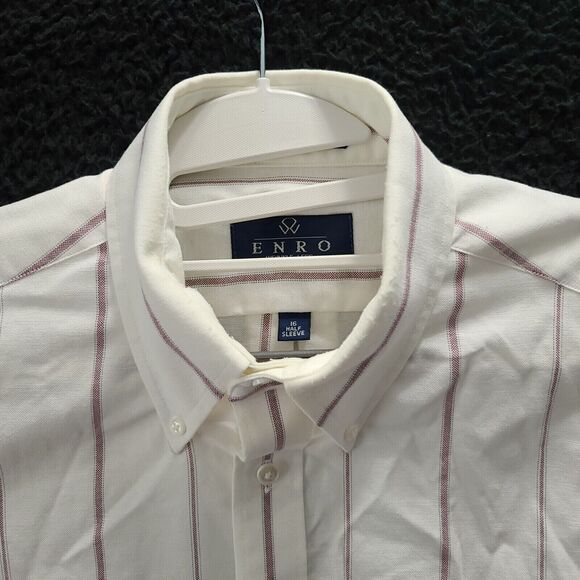 Enro Mens Button Up Shirt Multicolor Size 16 Cotton Blend Short Sleeve Collar - Picture 7 of 12